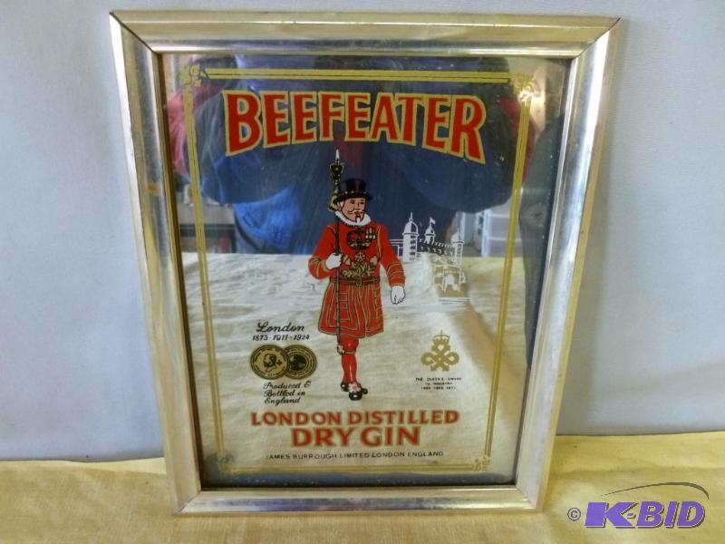 lot 49 image: Collectible Beefeater London Dry Gin framed m...