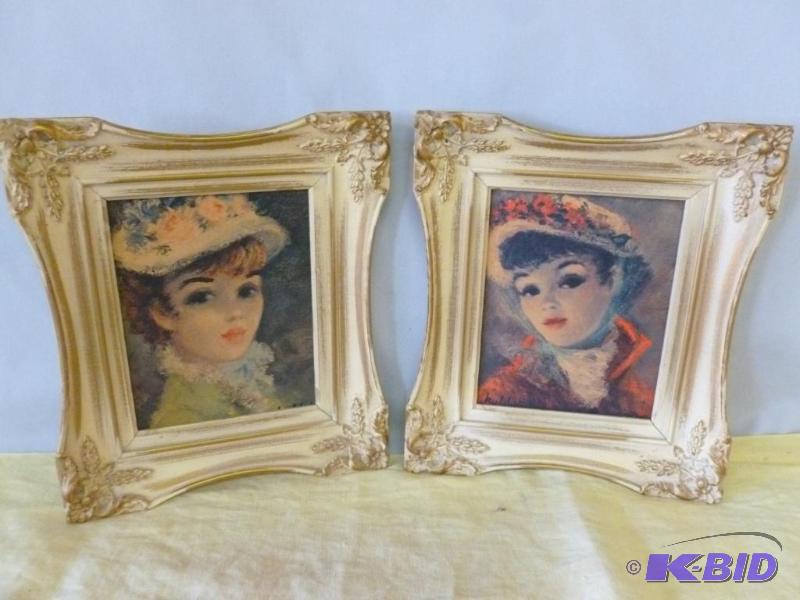 lot 54 image: Lot of two vintage wood framed " Annette...