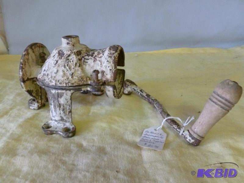 lot 93 image: Antique Crystal cast iron coffee grinder part...