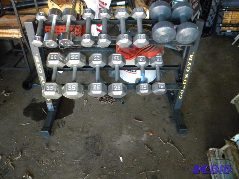 Dumb Bell Set and Metal Rack