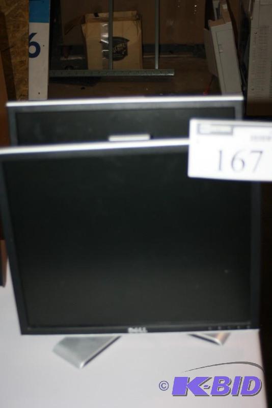 lot 167 image: Lot of (2) Dell Flat Screen Monitors wCord