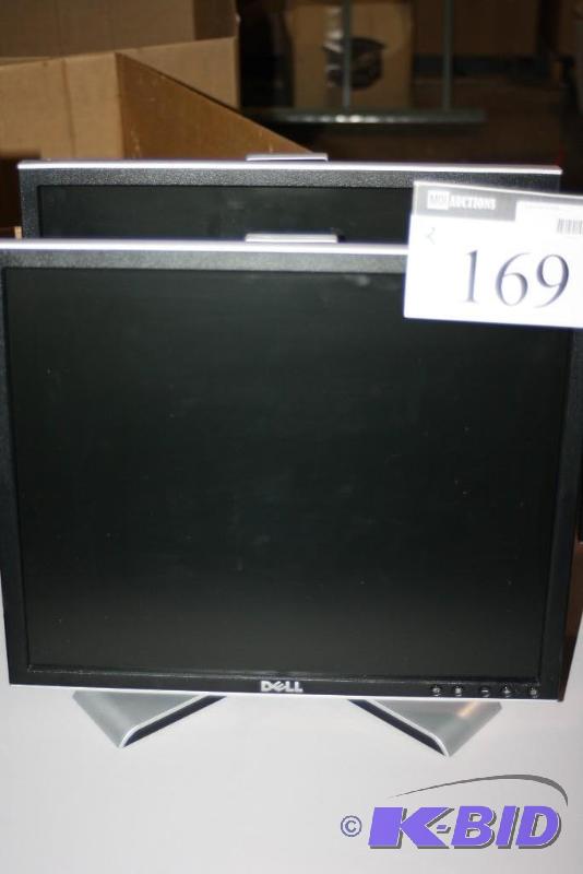 lot 169 image: Lot of (2) Dell Flat Screen Monitors wCord