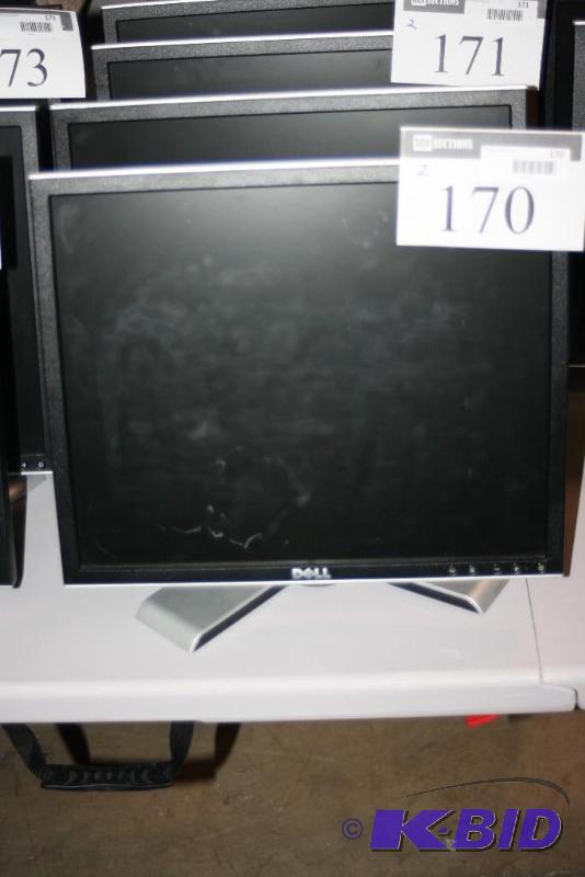 lot 170 image: Lot of (2) Dell Flat Screen Monitors wCord