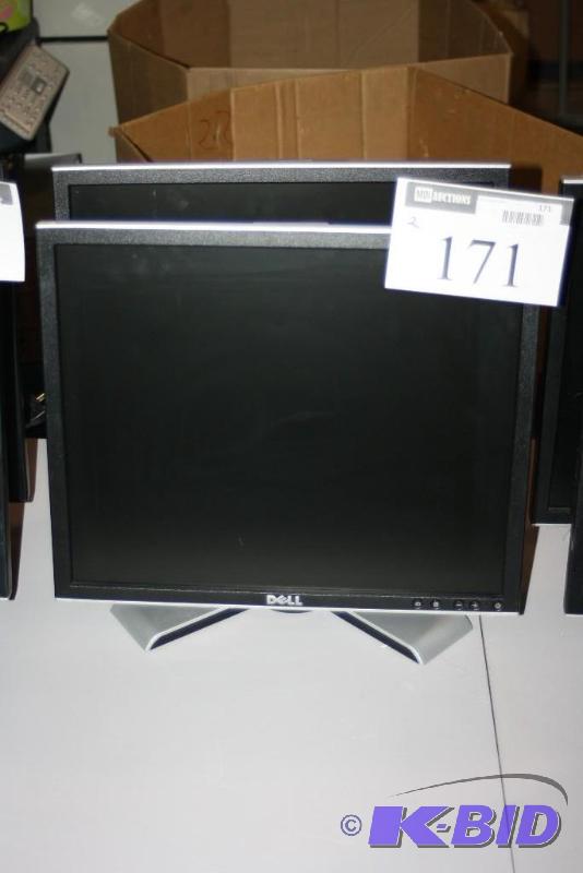 lot 171 image: Lot of (2) Dell Flat Screen Monitors wCord