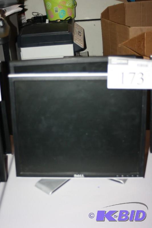 lot 173 image: Lot of (2) Dell Flat Screen Monitors wCord
