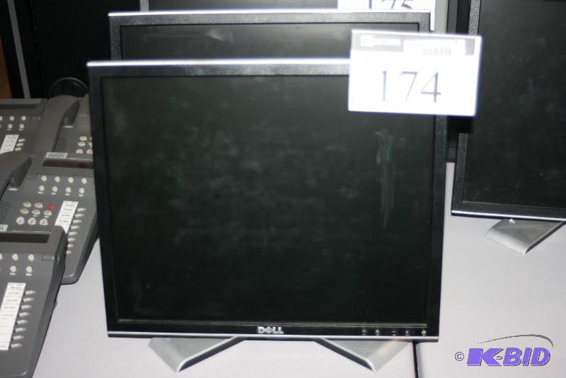 lot 174 image: Lot of (2) Dell Flat Screen Monitors wCord