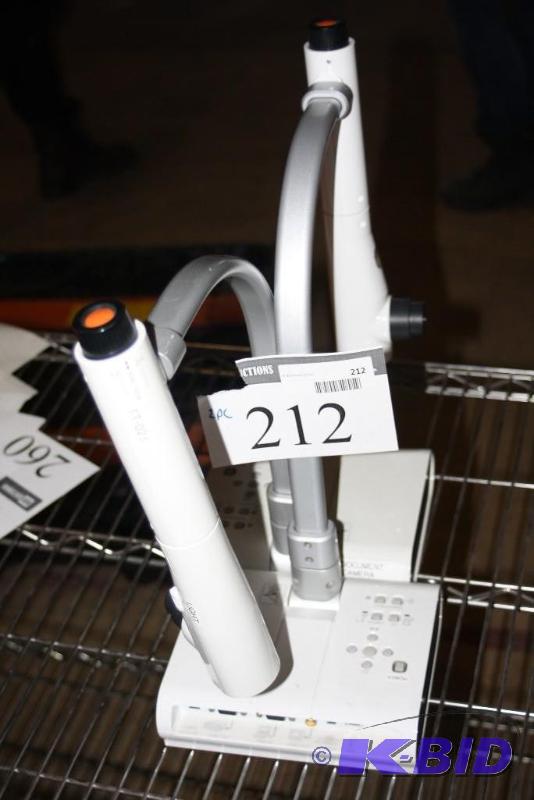 lot 212 image: Lot of (2) Elmo TT-02s Document Readers White Adjustable Focus.