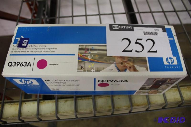 lot 252 image: HP Invent Color Laser Jet Print Cartridge Q3963A Magenta.