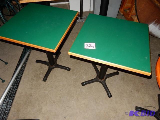 lot 109 image: 2 Square Restaurant tables, Hard laminate top...