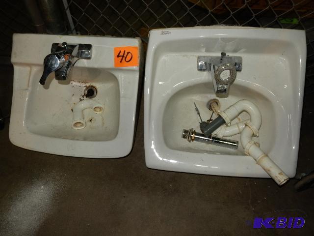 lot 40 image: 2 Porcelain Bathroom sinks