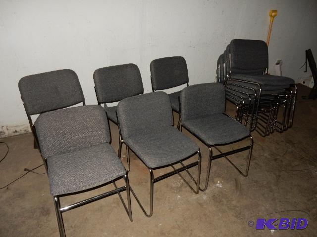 lot 61 image: Gray Upholstered chairs