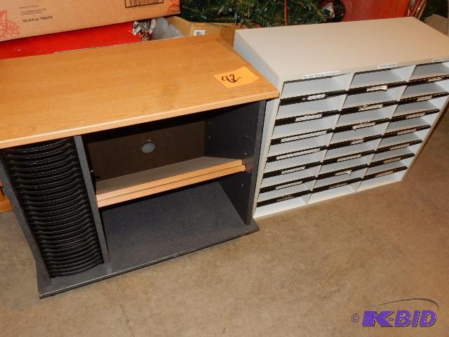 lot 82 image: Entertainment center and mail organizer