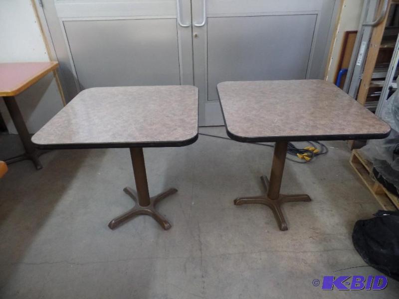 2 Light Brown Laminate Tables