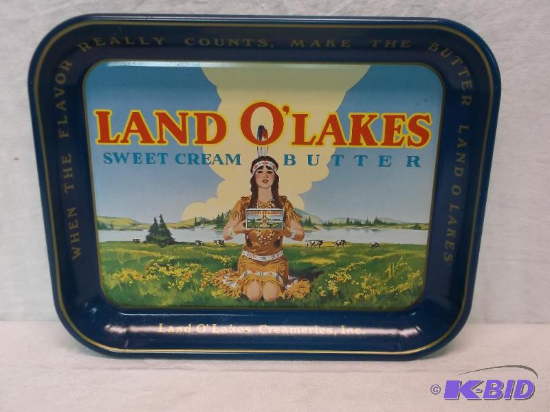 Vintage Land OLakes butter serving tray meas...