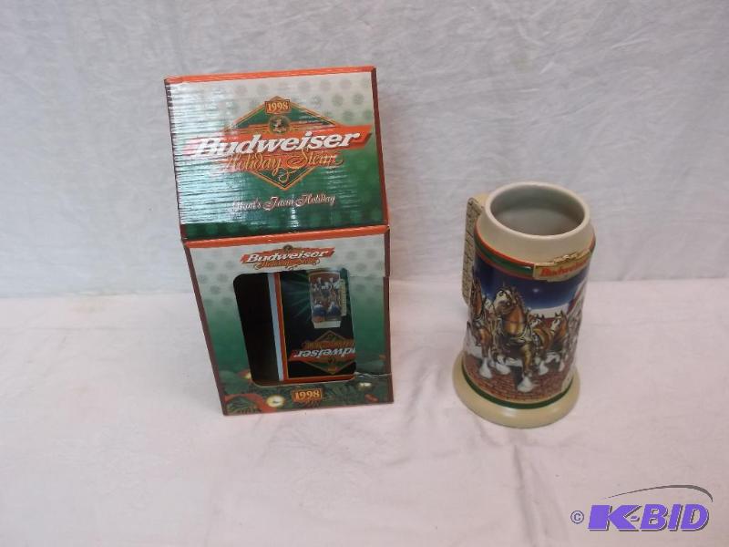 Collectable 1998 Budweiser holiday stein like...