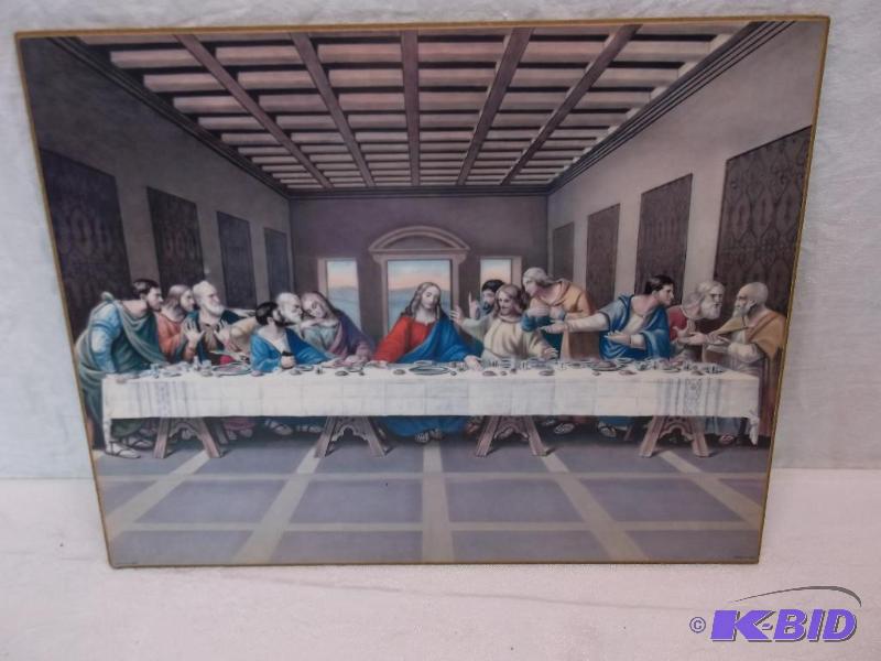 Beautiful last supper religious print measuri...
