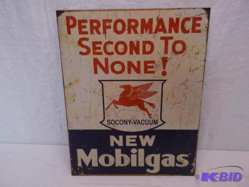 Collectable Mobil gas sign measuring 12 12&q...