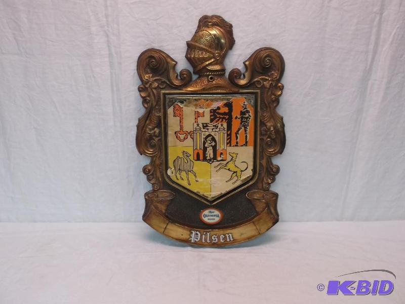 Vintage Olympia beer shield sign measuring 15...