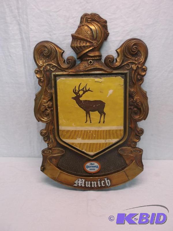 Vintage Olympia beer shield sign measuring 15...