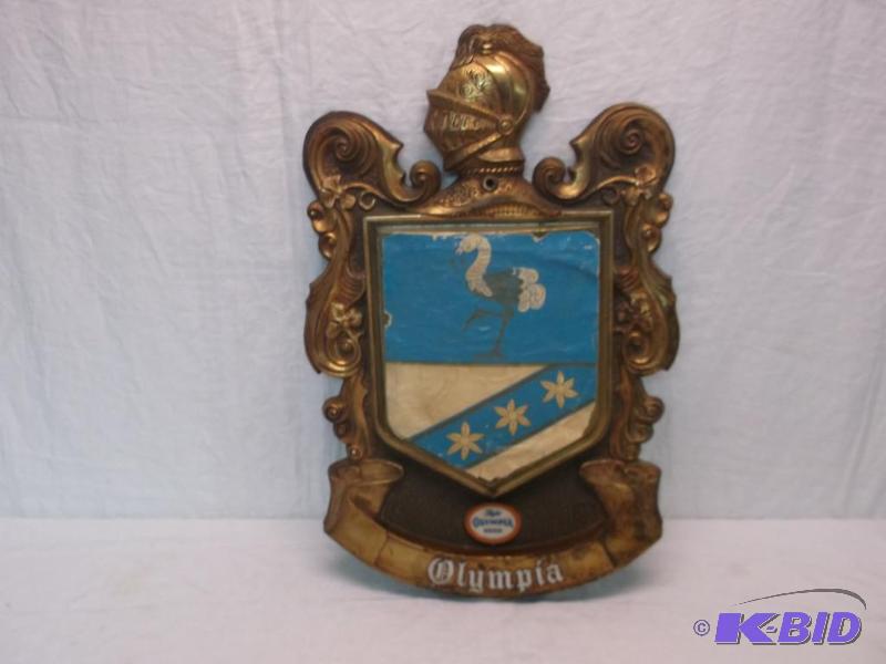 Vintage Olympia beer shield sign measuring 15...