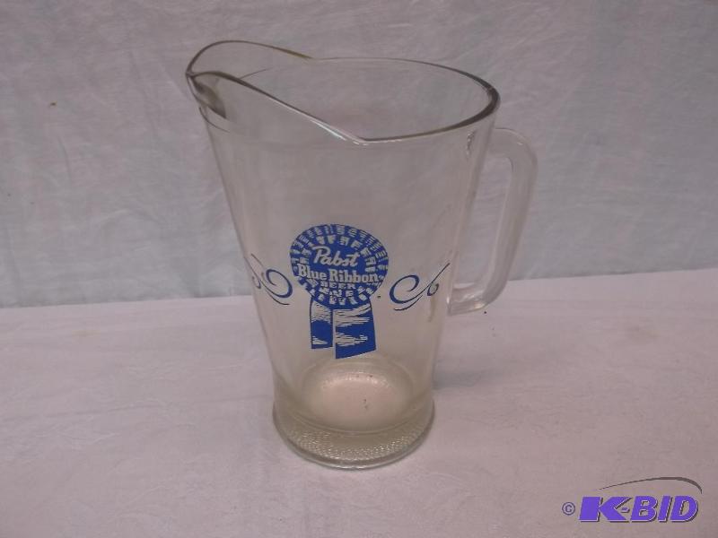 Large collectable Pabst Blue Ribbon beer pitc...