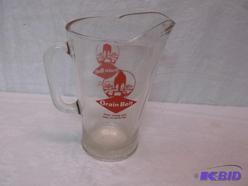 Large vintage Grain Belt pitcher in great col...