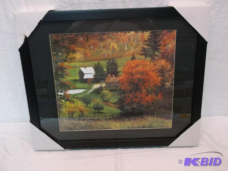 Beautiful framed scenery print measuring 19 3...