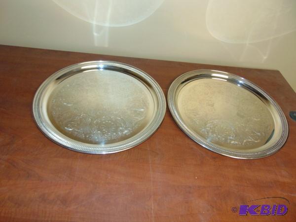 (2) Stainless Serving Trays...
