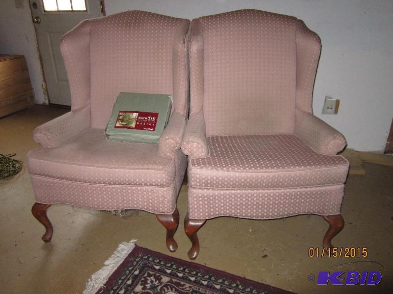 Two wing back chairs