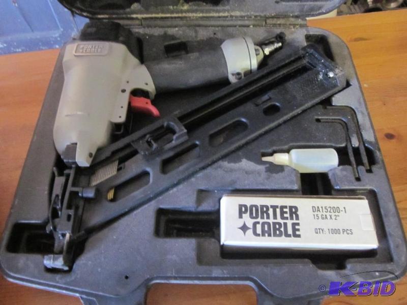 lot 108 image: Porter Cable finish nailer with case.   ...
