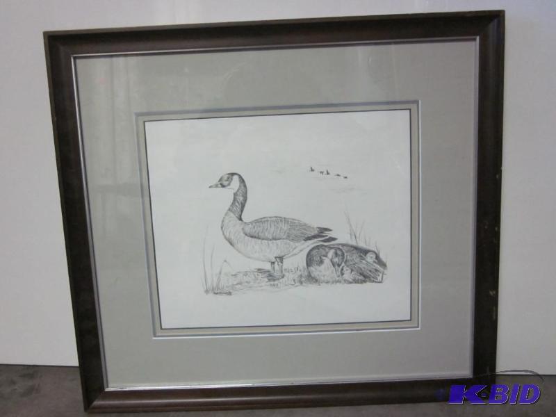 lot 130 image: Original framed pencil artwork, signed.  &nbs...