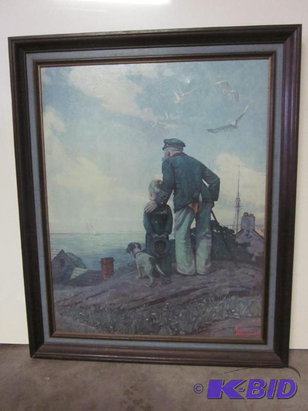 lot 132 image: 32 inch tall hand embellished Norman Rockwell...