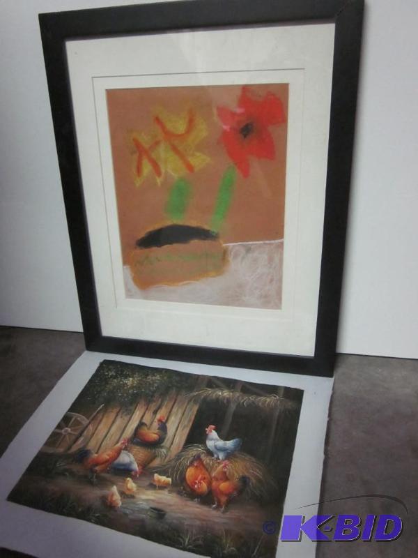 lot 134 image: U framed original oil on canvas signed H. Kin...