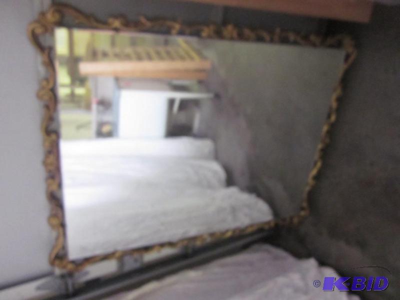 lot 33 image: Large solid wood gold gilded beveled Antique ...