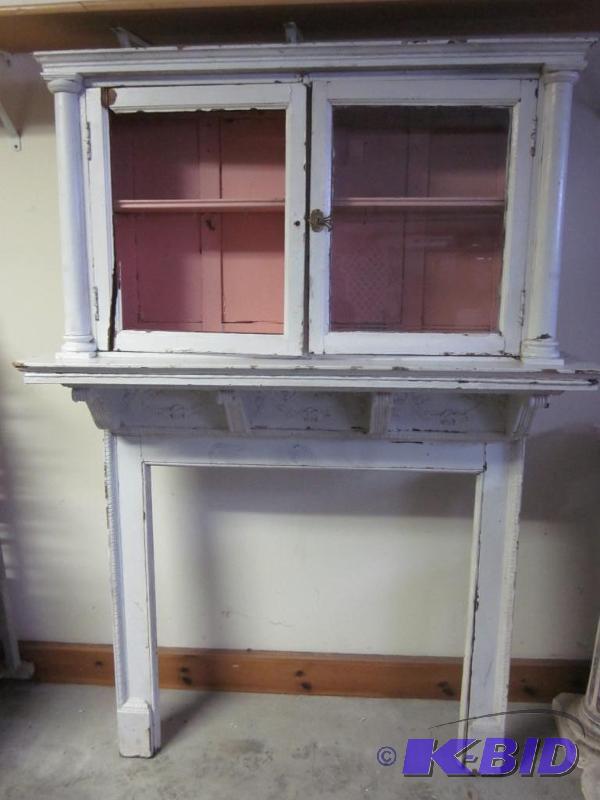 lot 5 image: C. 1860 English solid oak fireplace mantel su...