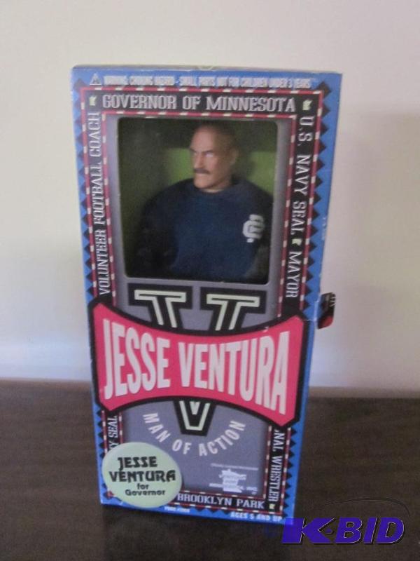 lot 62 image: Vintage Jesse Ventura action figure doll in o...