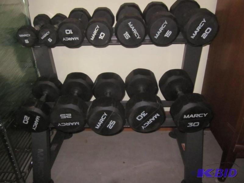 lot 67 image: High quality Marcy complete Dumbbell weight s...