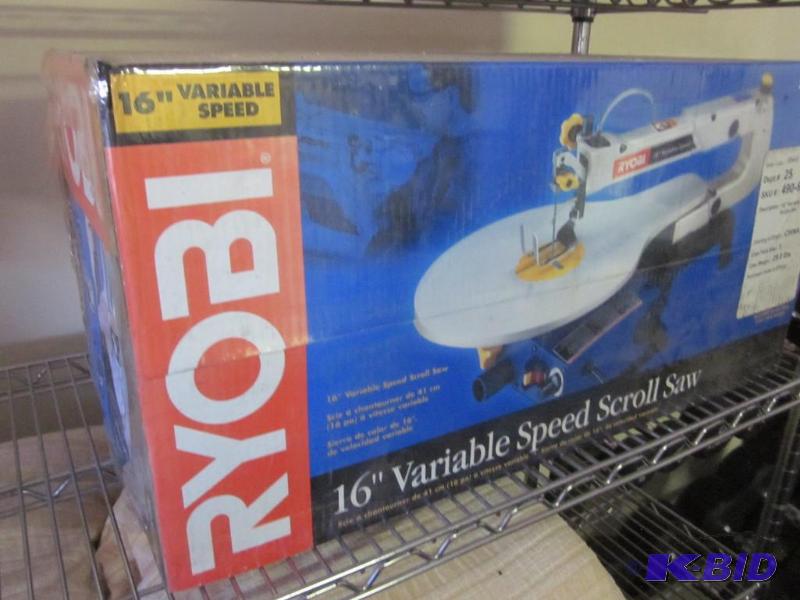 lot 72 image: Ryobi 16 inch Variable Speed Scroll saw, new ...