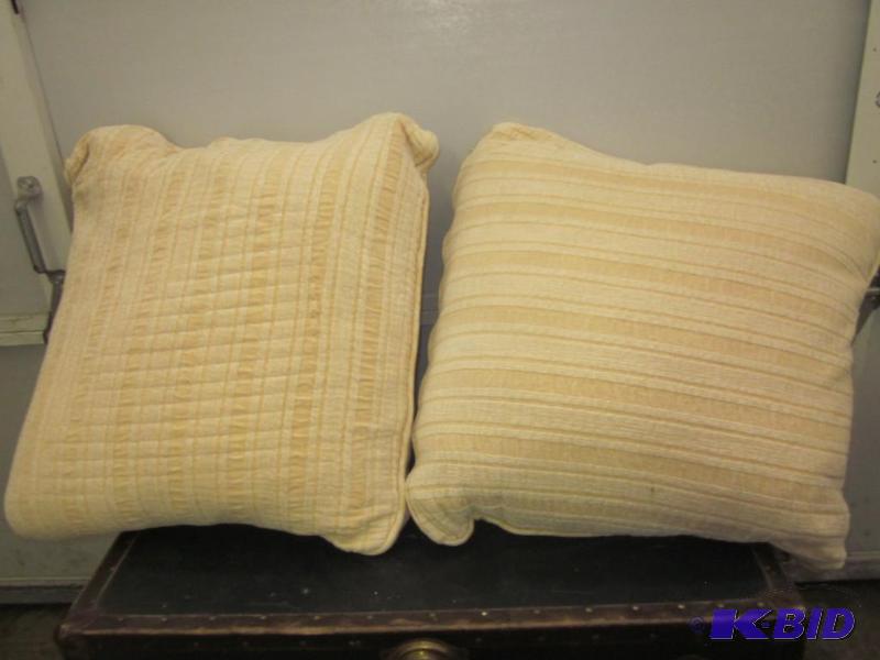 lot 73 image: Pair of 16 inch soft down throw pillows.  &nb...