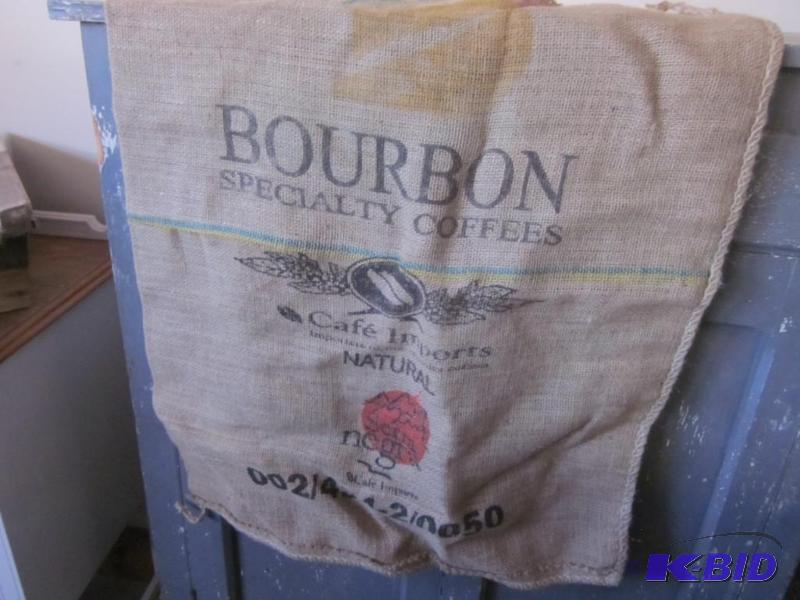 lot 79 image: Large Burlap coffee bean sack.     ...