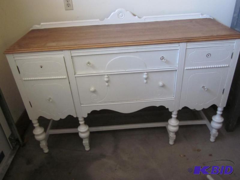 lot 88 image: Solid wood French buffet with natural wood to...