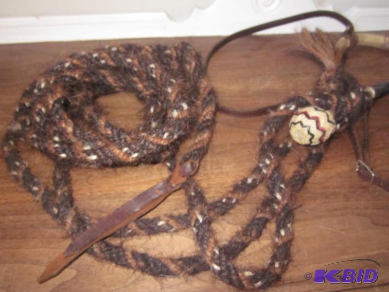 lot 90 image: A Bosal with Mecate or &quothorse hair"...