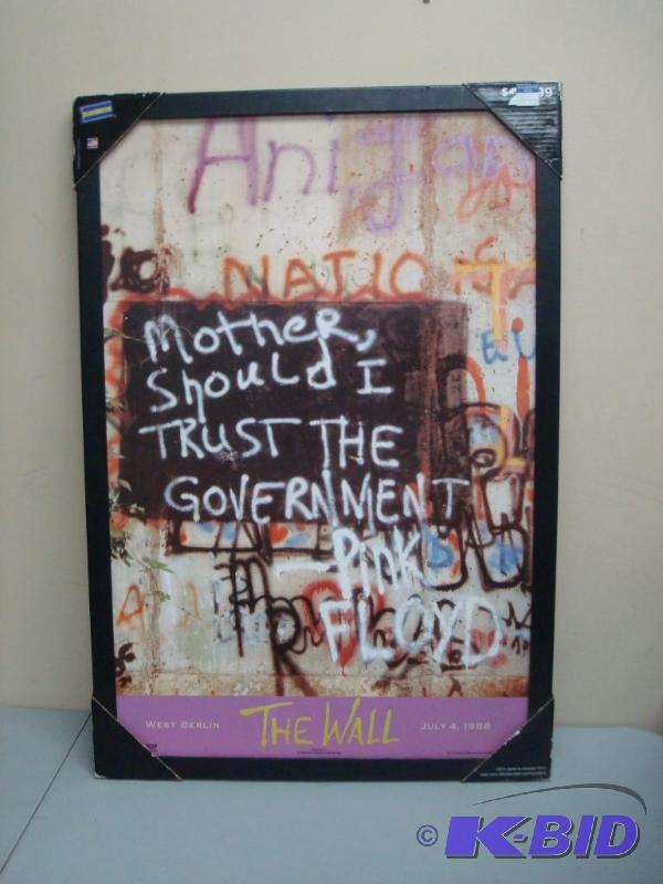 Framed Berlin Wall Picture Art, Some Wear...