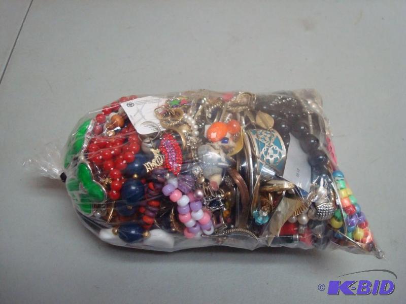 Bag Filled With Different Costume Jewelry, Ab...