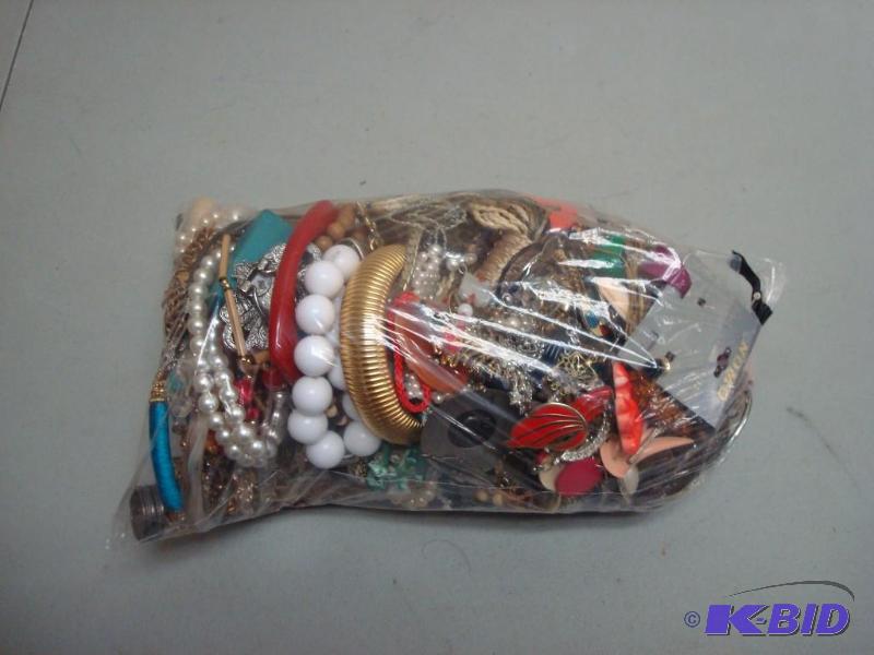 Bag Filled With Different Costume Jewelry, Ab...