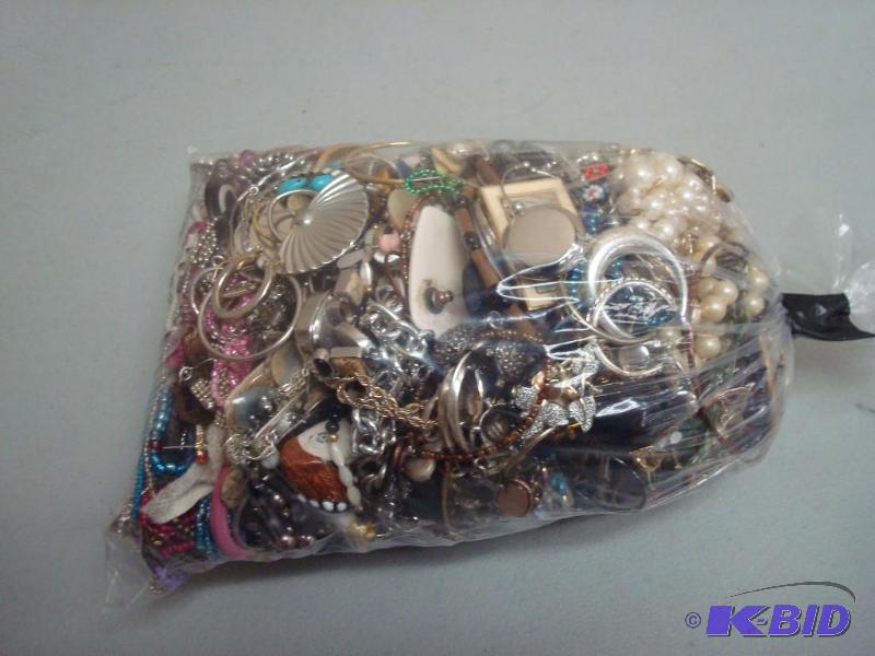 Bag Filled With Different Costume Jewelry, Ab...