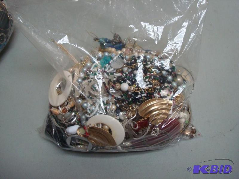 Bag Filled With Different Costume Jewelry, Ab...