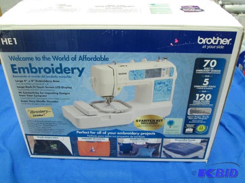 lot 34 image: Brother embroidery machine, HE1 Computerized....
