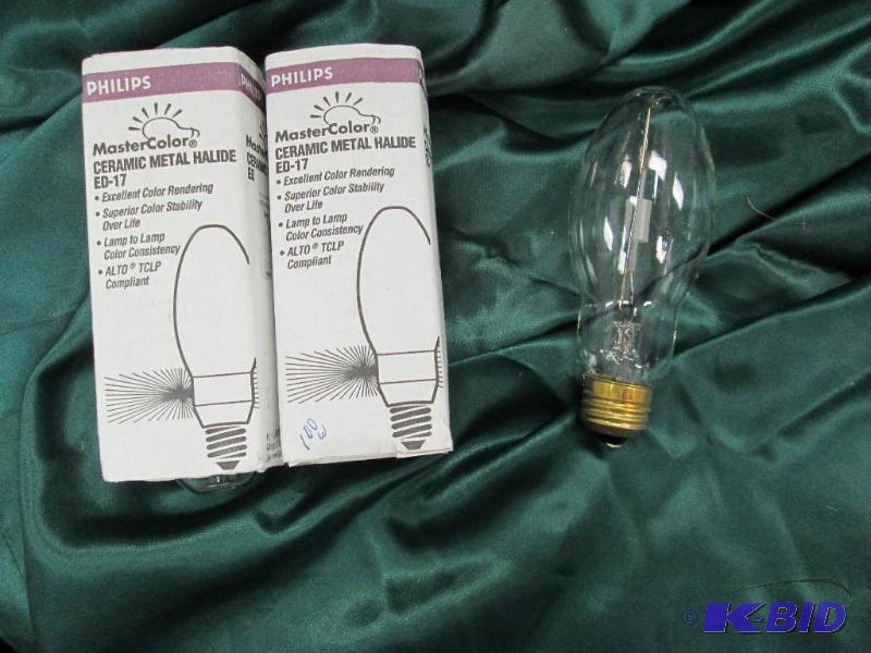 lot 55 image: Qty 3 Philips Master Color Ceramic metal Hali...