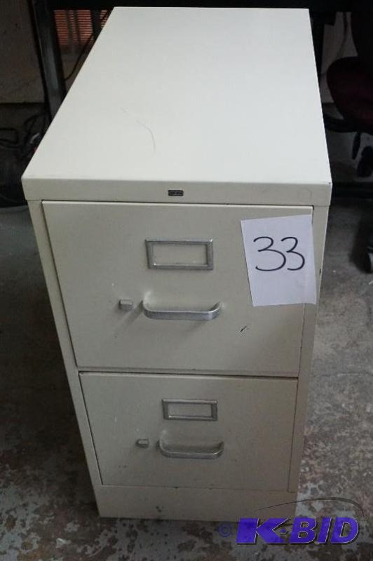 2 Drawer Upright Metal File Cabinet In Very G...